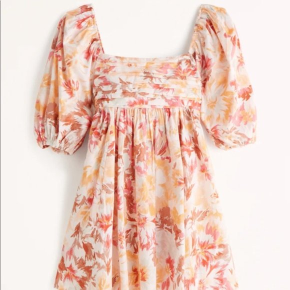 Abercrombie dress with orange/red floral print. - Picture 2 of 6